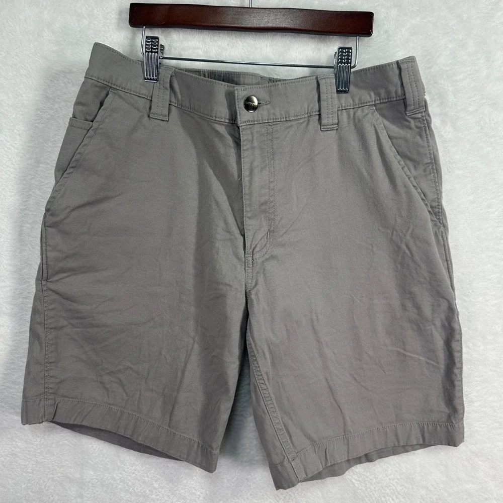 Carhartt Shorts Mens 32 Gray Canvas Workwear Rugged Casual Outdoor